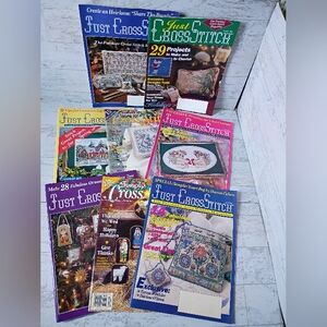 Just Cross Stitch magazine lot of 8  1994- 1996& ? project patterns